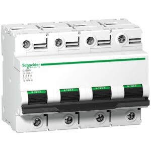 Miniature circuit-breaker, Acti9 C120N, 4P, 100 A, B curve, 10000 A (IEC 60898-1), 10 kA (IEC 60947-2)